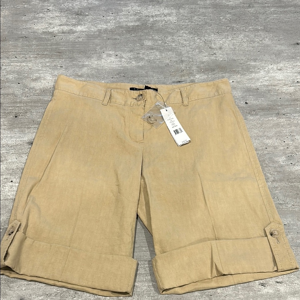 Theory Tan Channing Bermuda Shorts Size 2 Back